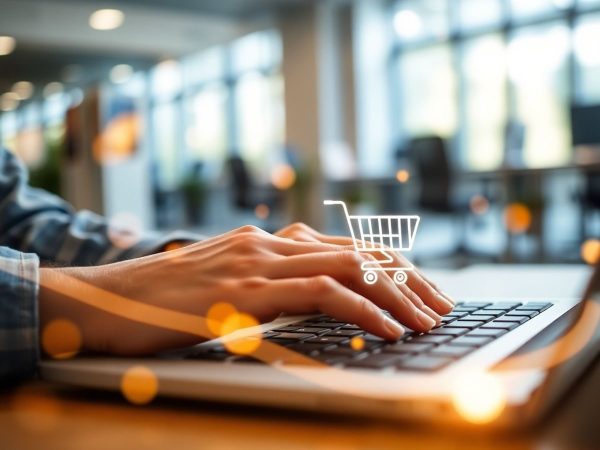 Oameni de afaceri bucuroși, vânzări online